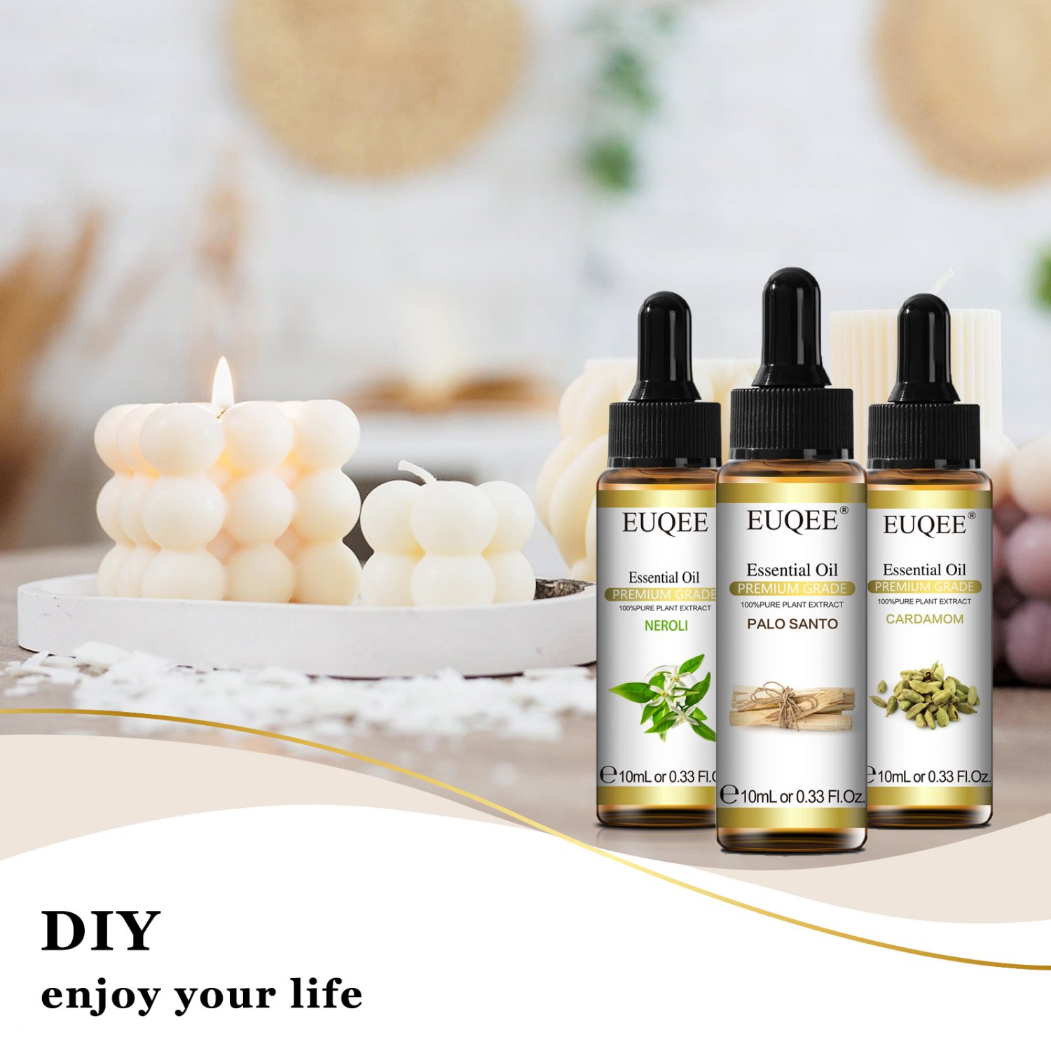 10ML Palo Santo Natural Essential Oil Oregano Cardamom Marjoram Fennel Lemon Eucalyptus