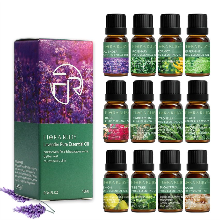 Essential Oils Lavender Eucalyptus Tea Tree Peppermint Rosemary Mint Bergamot Lemon Rose