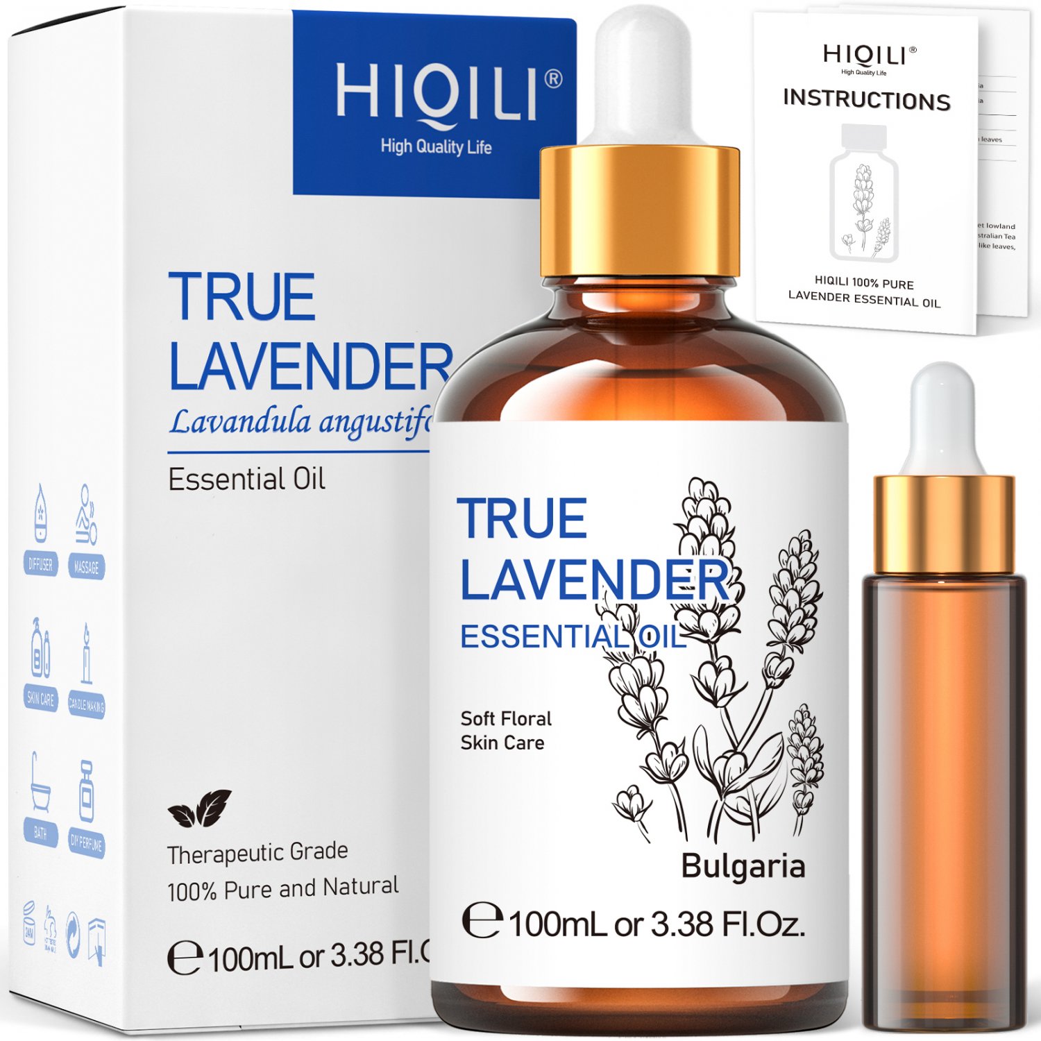 100ML True Lavender Essential Oils for Diffuser Humidifier Massage