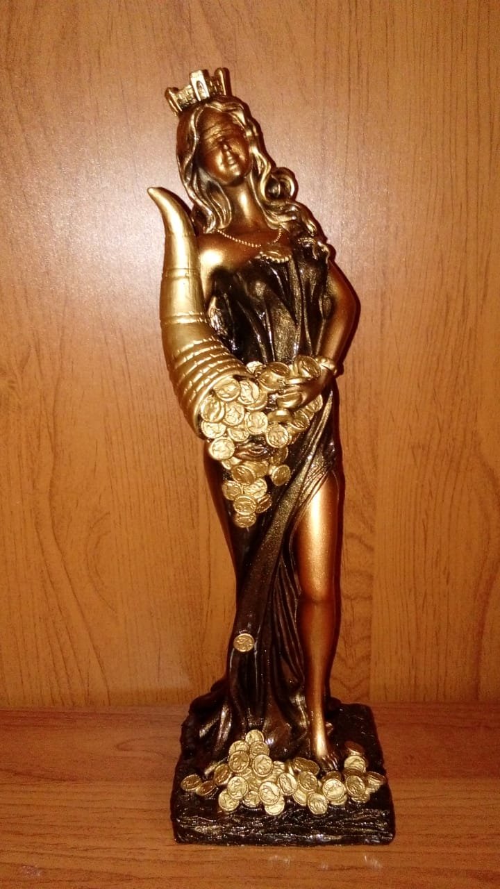 Fortune with cornucopia, sculpture.
