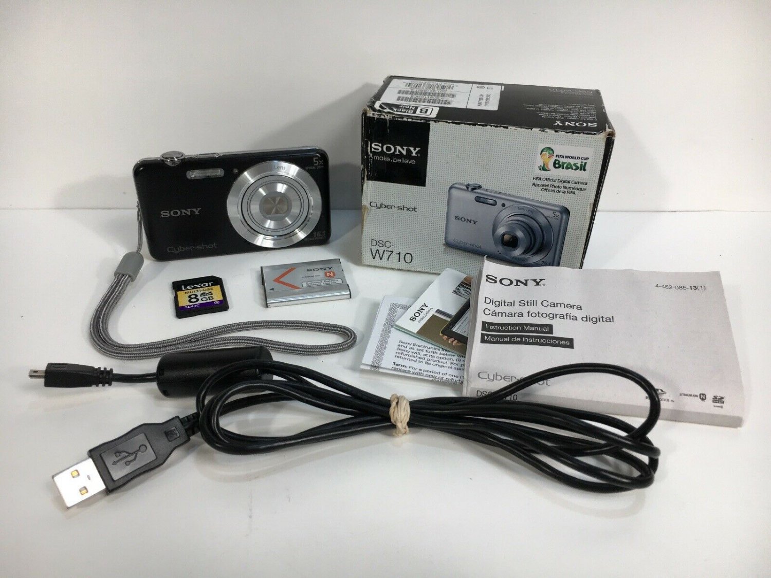 Sony Cyber-shot DSC-W710 16.1MP Digital Camera - Black w/ Battery + 8gb SD Card