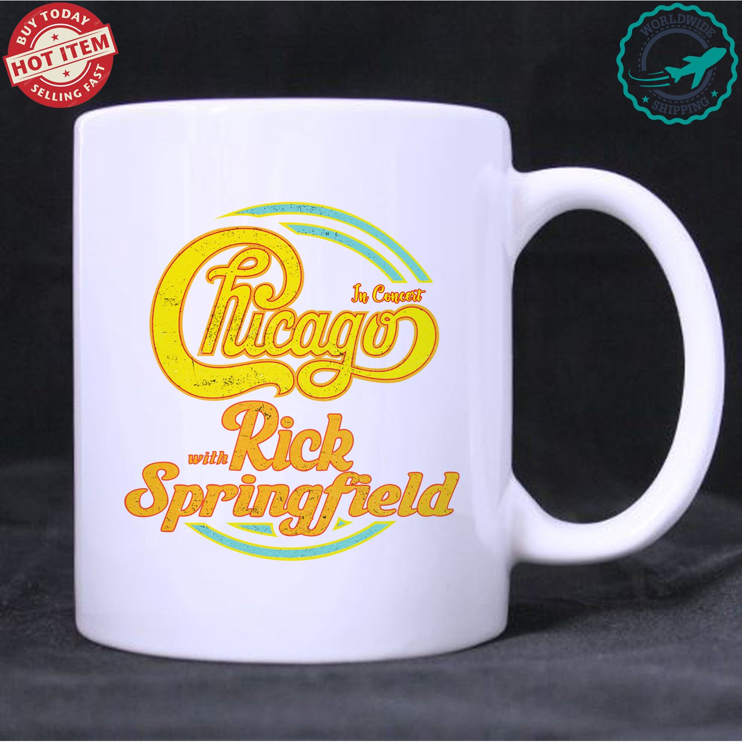CHICAGO THE BAND, RICK SPRINGFIELD TOUR Concert Album Mug