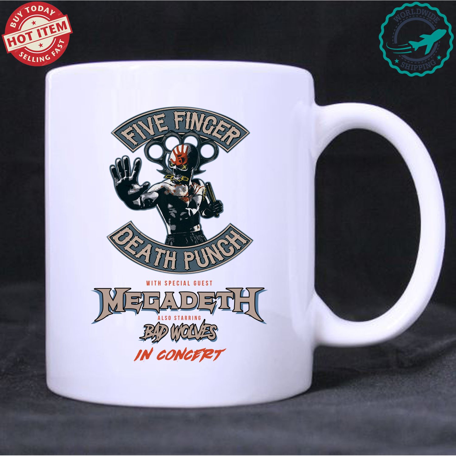 FIVE FINGER DEATH PUNCH, MEGADETH, BAD WOLVES TOUR Concert Album Mug