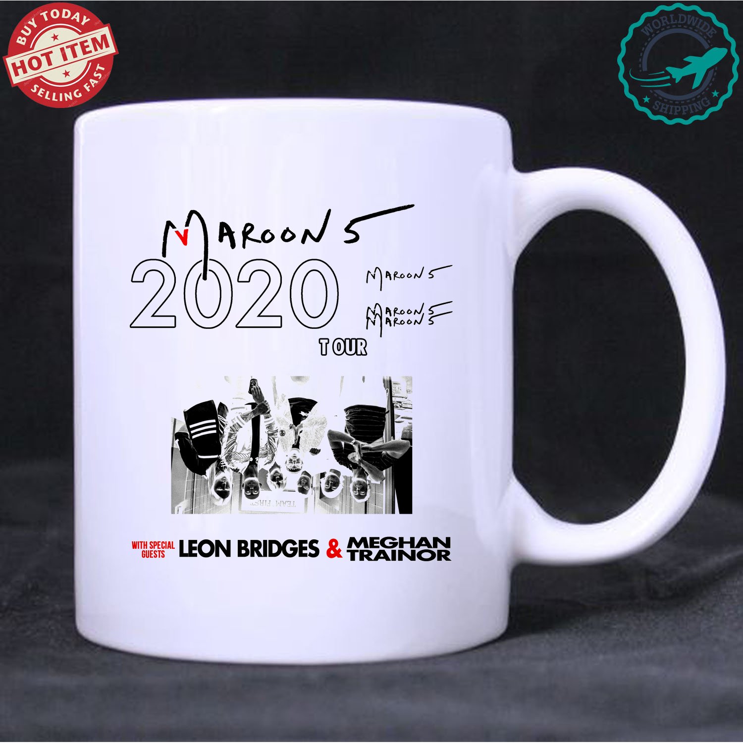 MAROON 5, LEON BRIDGES, MEGHAN TRAINOR TOUR Concert Album Mug