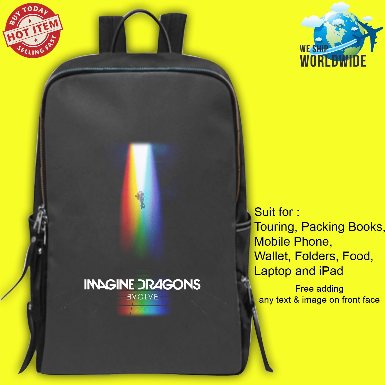 2 IMAGINE DRAGONS - ORIGINS Concert Album Backpack Bags