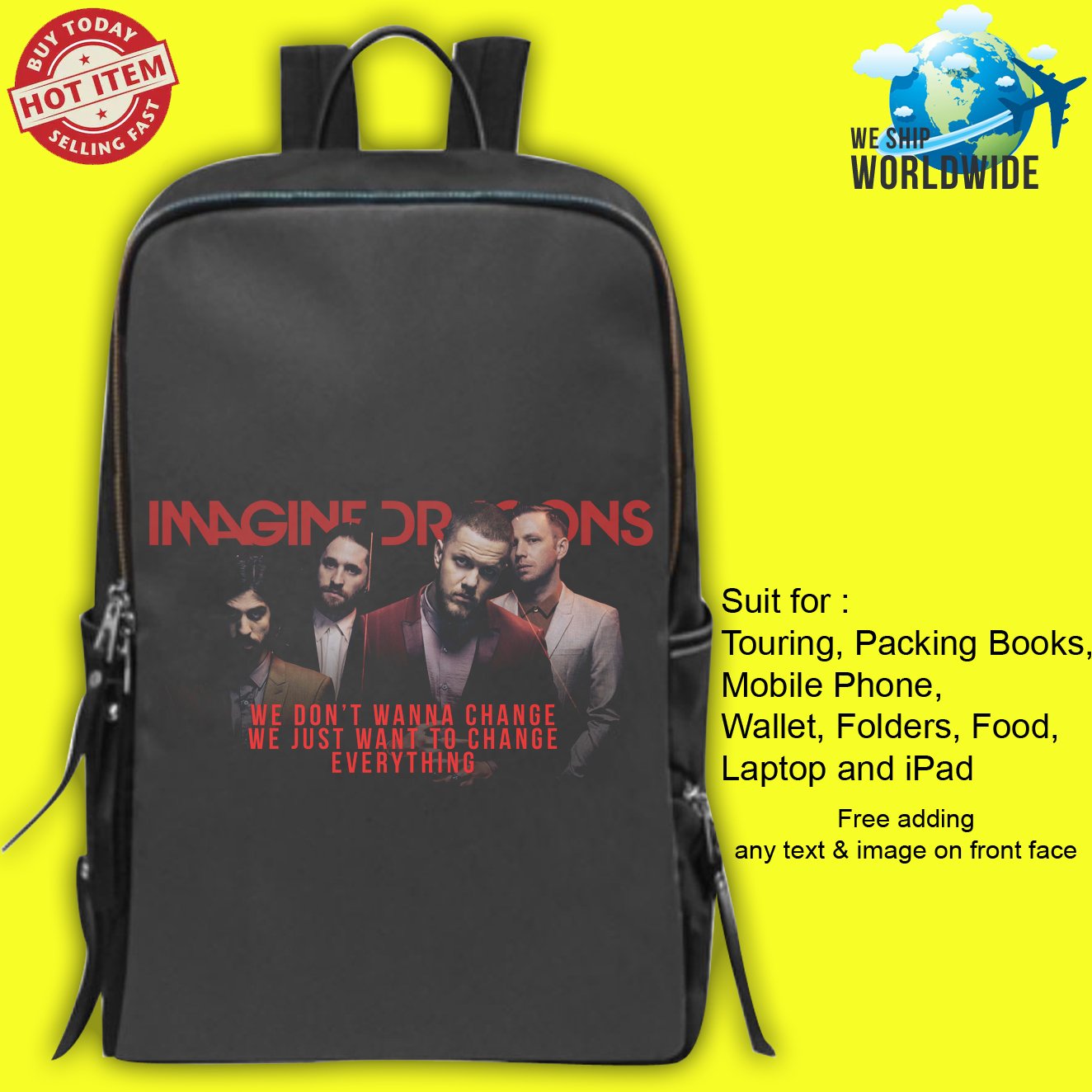 4 IMAGINE DRAGONS - ORIGINS Concert Album Backpack Bags