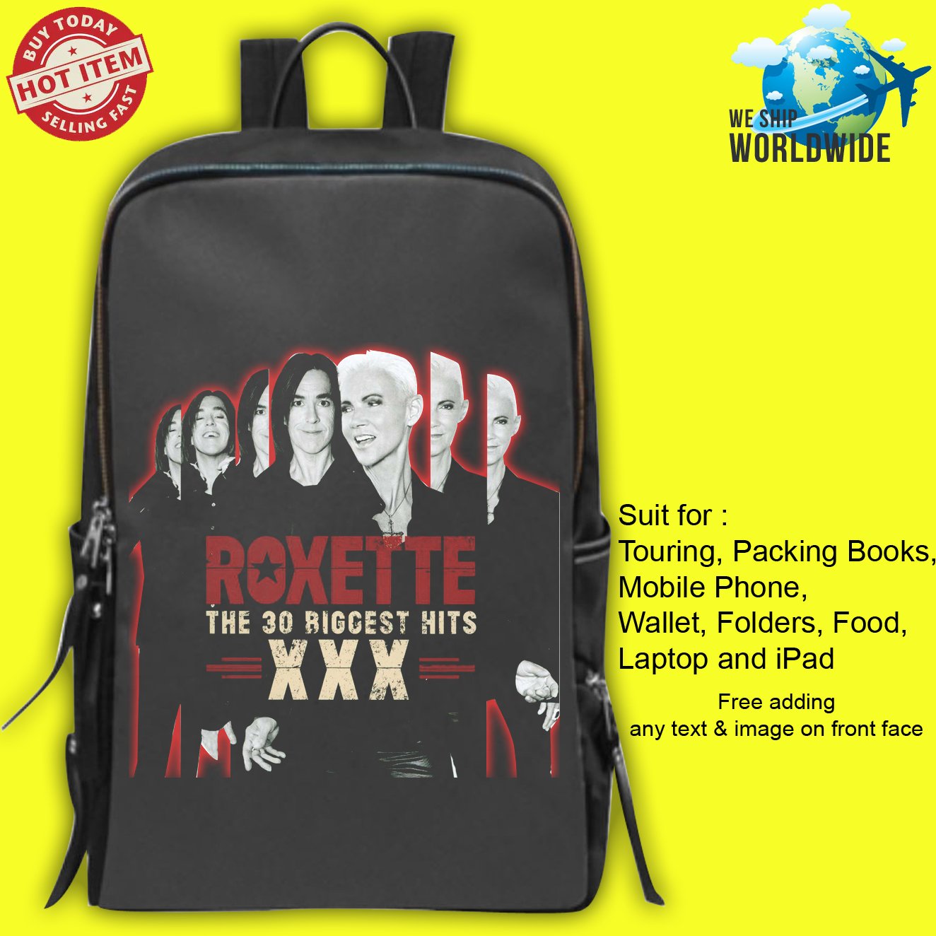 1 MARIE FREDRIKSSON - ROXETTE Concert Album Backpack Bags
