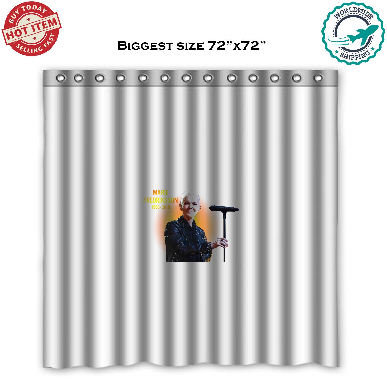3 MARIE FREDRIKSSON - ROXETTE Concert Album Shower Curtain