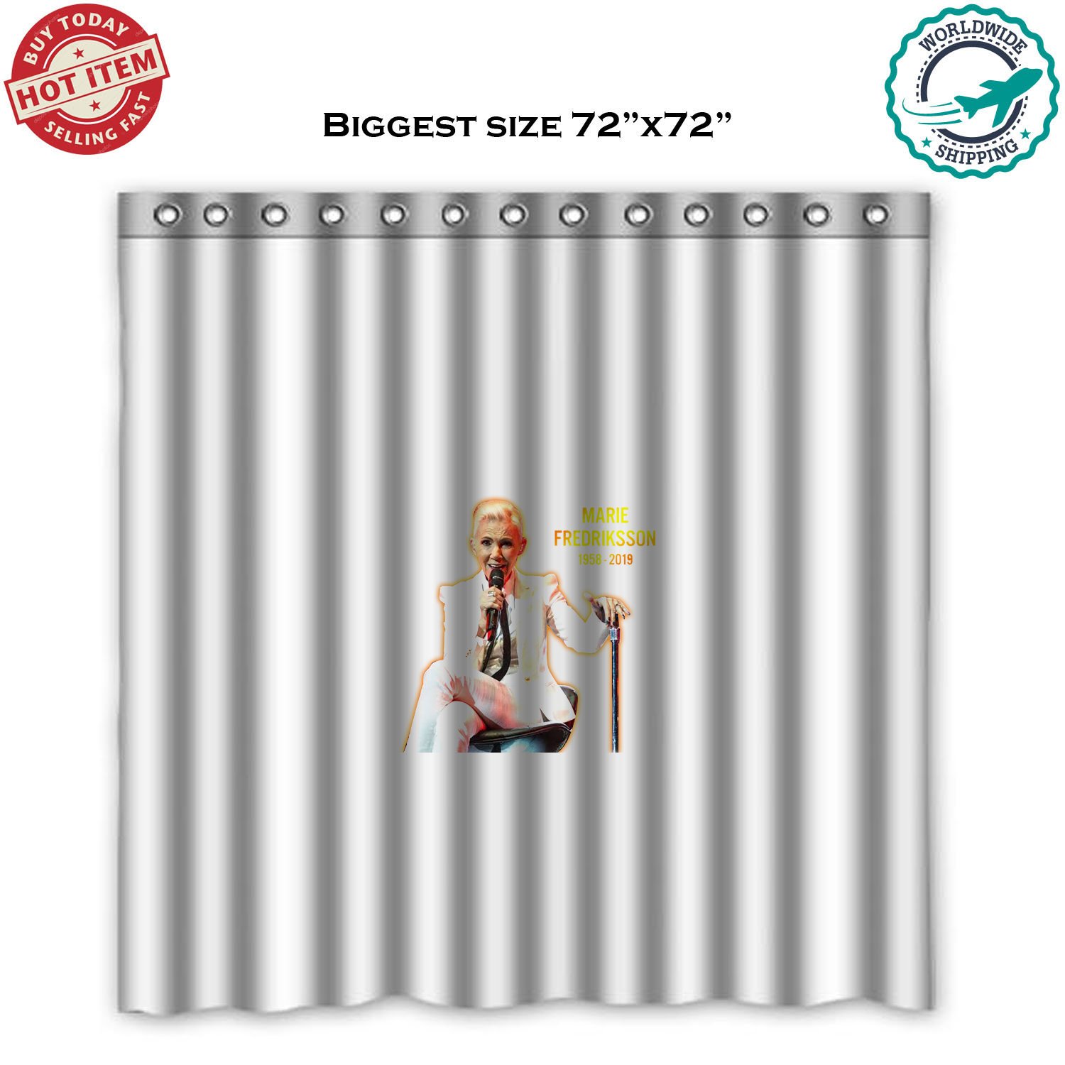 4 MARIE FREDRIKSSON - ROXETTE Concert Album Shower Curtain