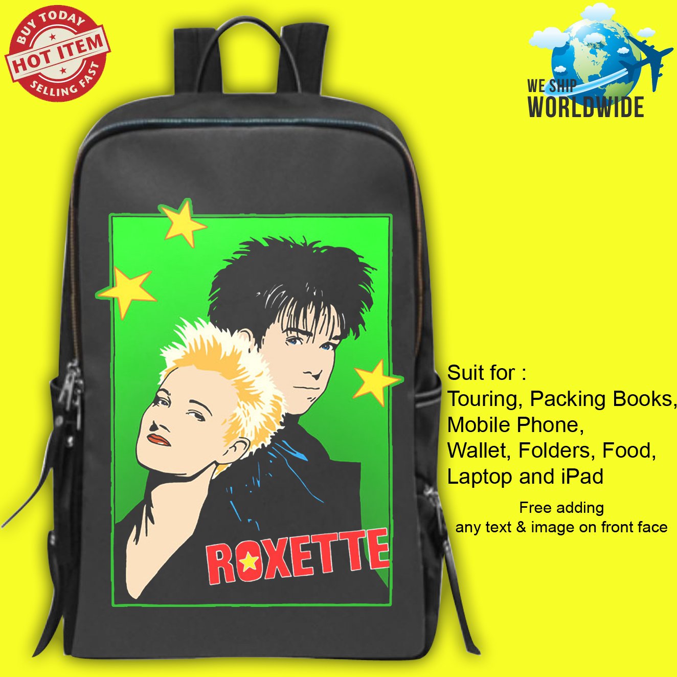 5 MARIE FREDRIKSSON - ROXETTE Concert Album Backpack Bags