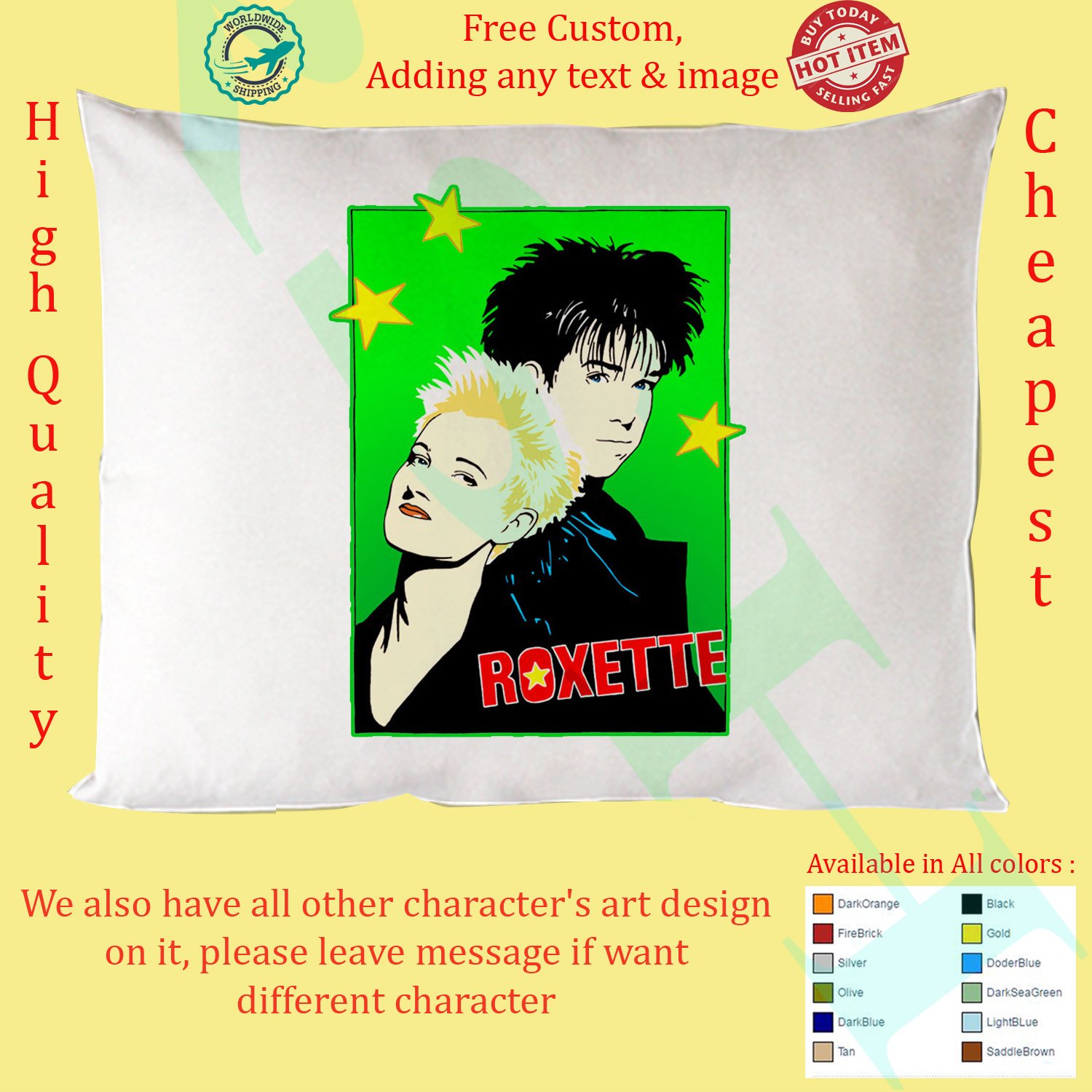 5 MARIE FREDRIKSSON - ROXETTE Concert Album Pillow Cases
