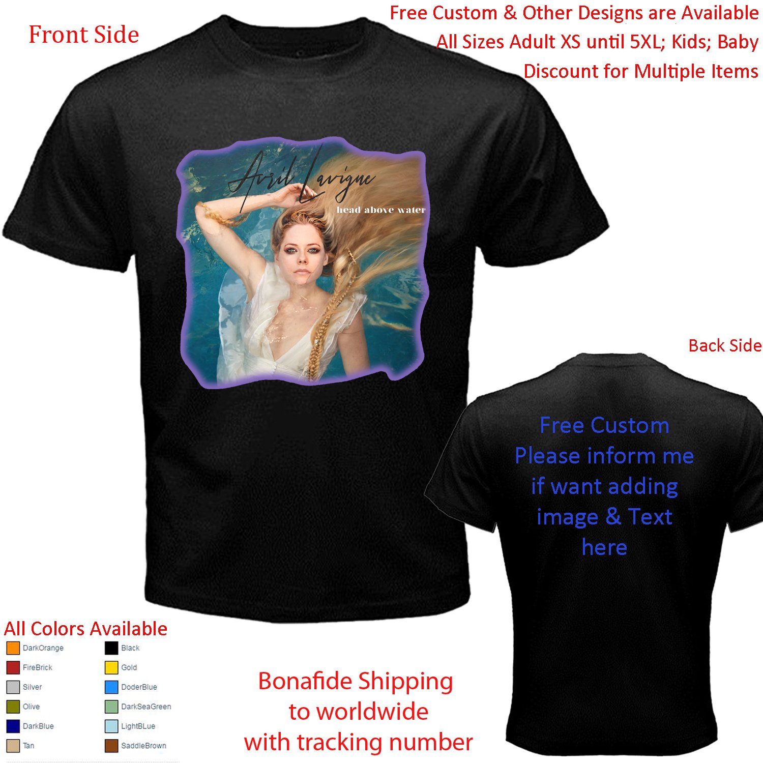 5 Ariana Grande Thank U, Next Tour Concert Album T-shirt S-5XL Kids Toddler