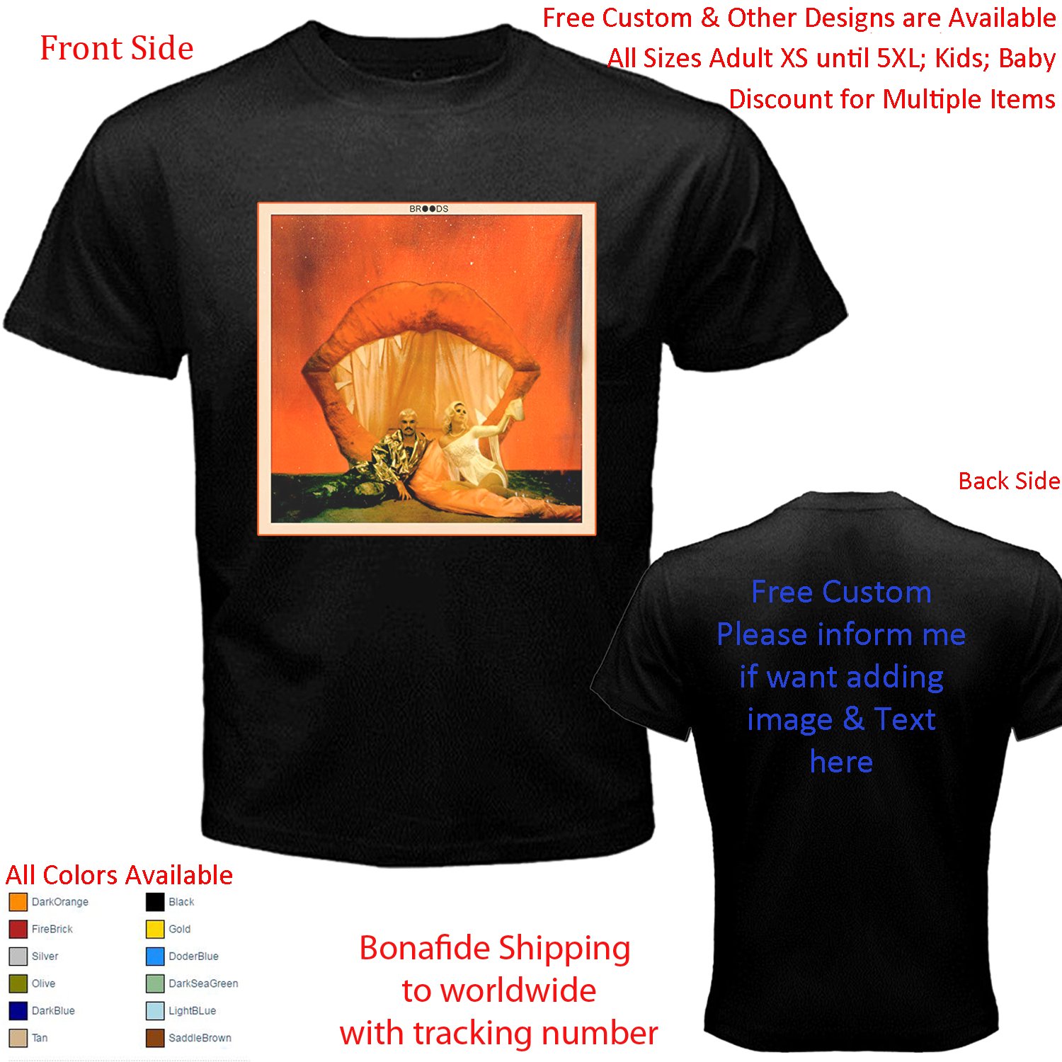 5 Broods - Don&acirc;��t Feed The Pop Monster Tour Concert Album T-shirt S-5XL Kids Toddler