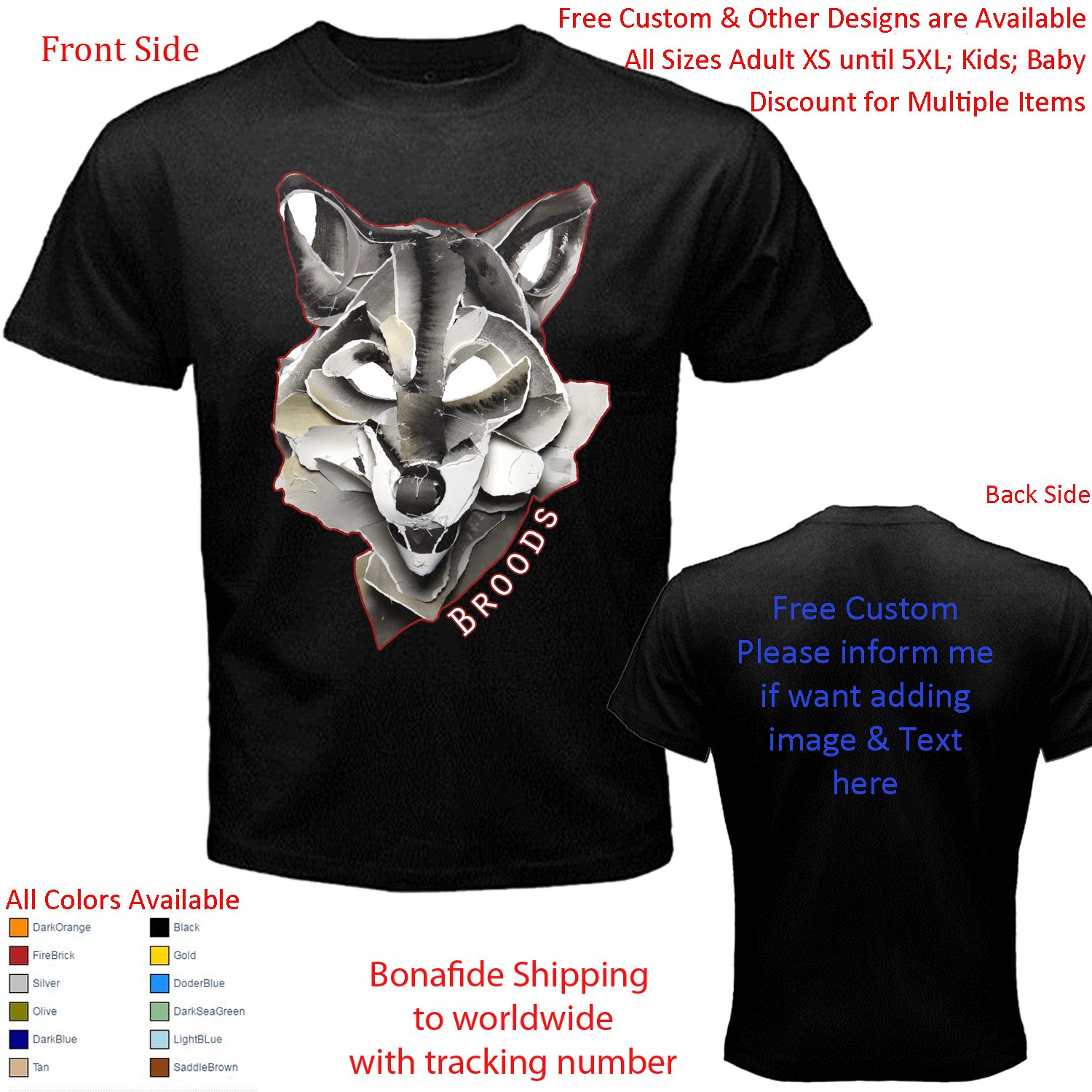 4 Broods - Don&acirc;��t Feed The Pop Monster Tour Concert Album T-shirt S-5XL Kids Toddler