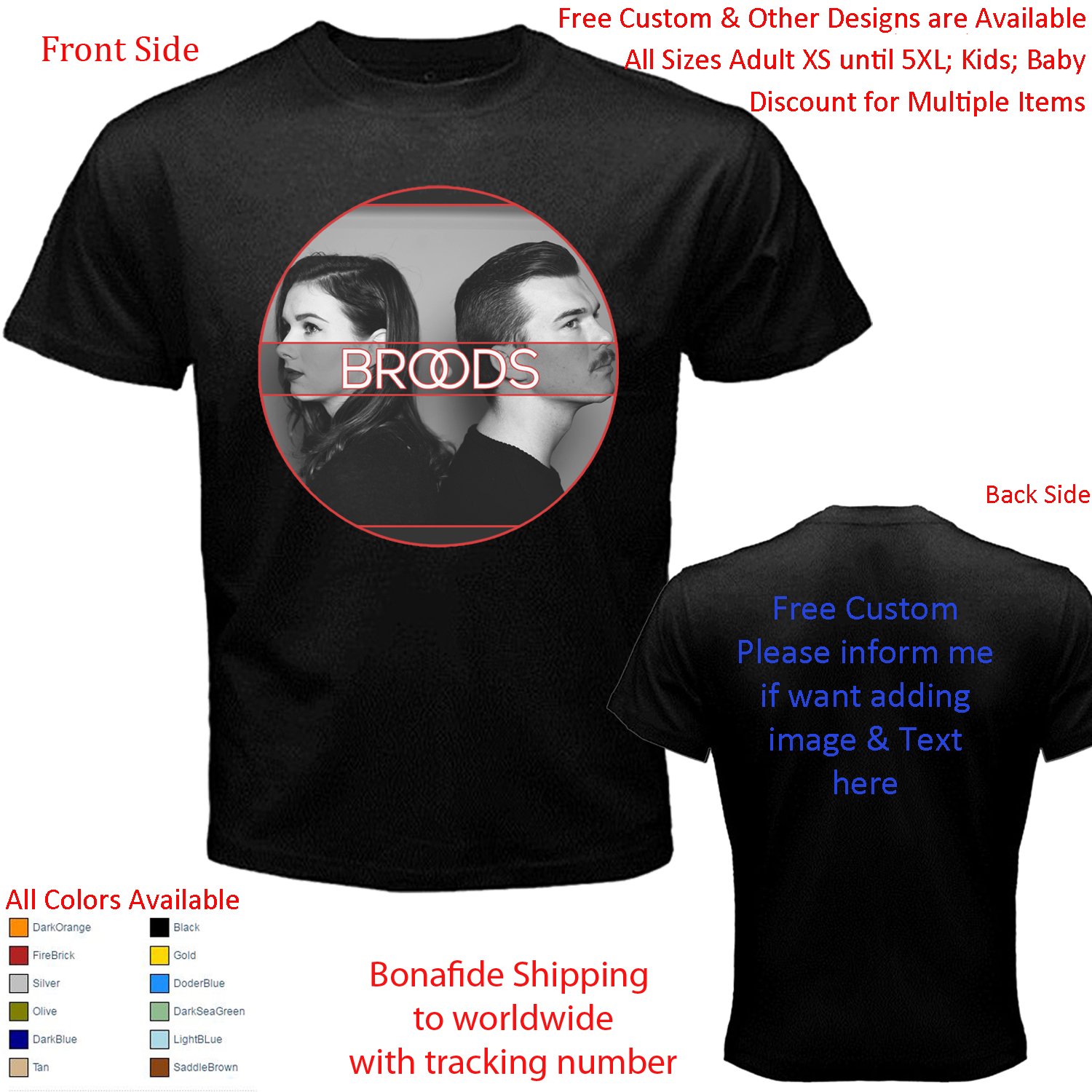 3 Broods - Don&acirc;��t Feed The Pop Monster Tour Concert Album T-shirt S-5XL Kids Toddler