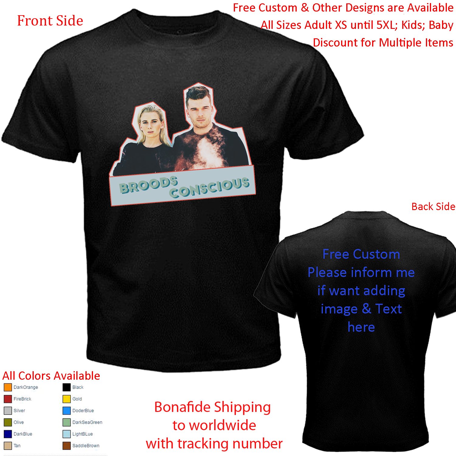 1 Broods - Don&acirc;��t Feed The Pop Monster Tour Concert Album T-shirt S-5XL Kids Toddler