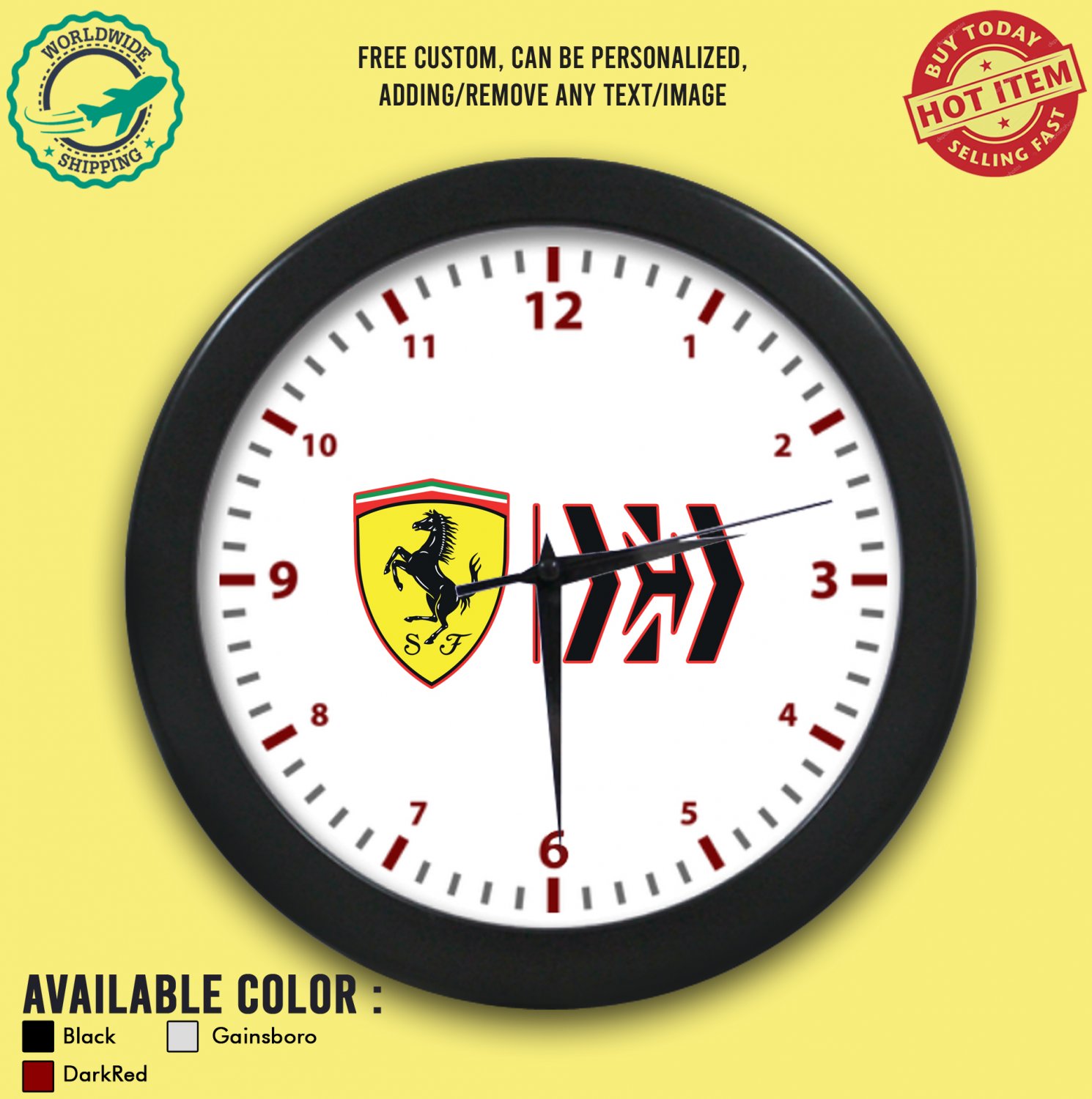 1 SCUDERIA FERRARI MISSION WINNOW Wall Clock