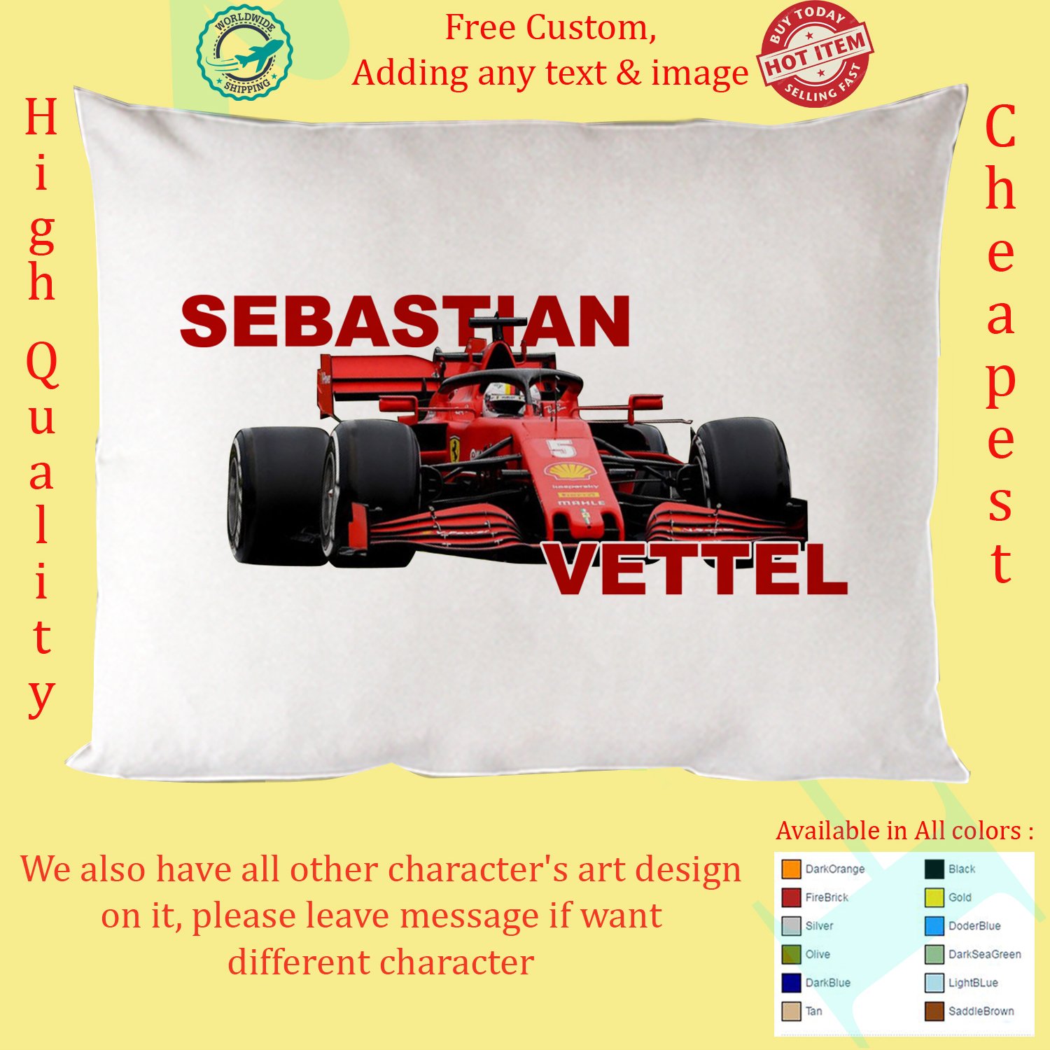 SEBASTIAN VETTEL Pillow Cases