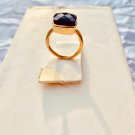 925 sterling silver rhodium plated ring with Amethyst