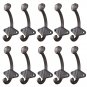 10 Cast Iron School Style Coat Hooks Hat Hook Rack Hall Tree 3 3/4"" Brown