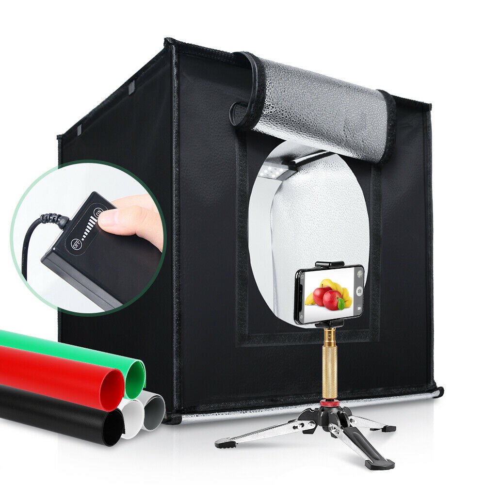40cm 2 LED Light Room Photo Studio Photography Lighting Tent Kit 5 PVC