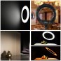 8""LED Dimmable 5500K Ring Light for Photography Makeup Phone Camera Selfie