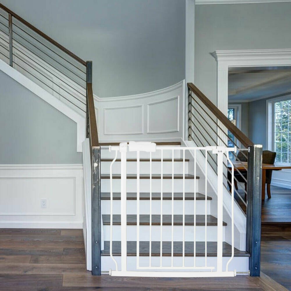 Easy Open EXTRA WIDE Pet Baby Babies Child Toddler Proof Metal Safety Gate White