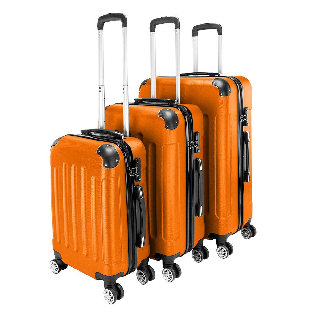 Durable 3Pcs Luggage Set ABS Trolley Spinner 20""/24""/28"" Suitcase Hard Shell