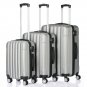 3 x Luggage Travel Set Bag ABS+PC Trolley Suitcas w/TSA lock Gray