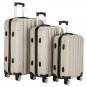 Hardside 3 Piece Nested Spinner Suitcase Luggage Set With TSA Lock Gray