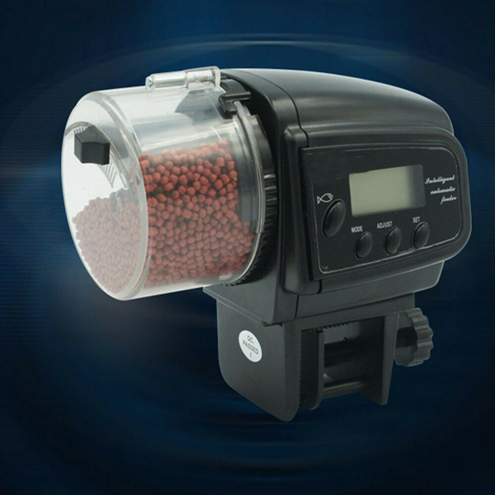 Digital LCD Automatic Auto Aquarium Tank Fish Food Feeder Timer Play Black