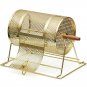 11"" x 8"" Brass Plated Raffle Drawing Ticket Drum Casino Bingo Spinning Lottery