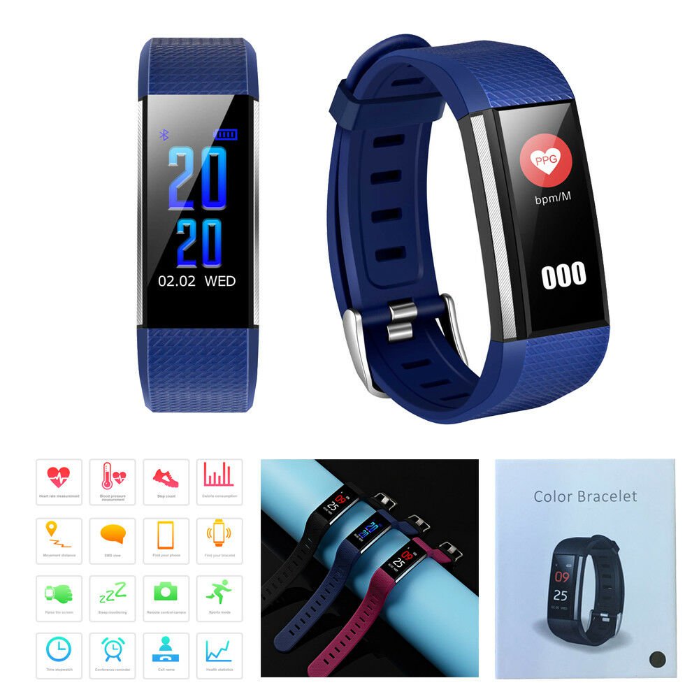 High Quality M200 Waterproof Smart Watch Health Tracker Sports Bracelet Blue