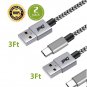 New Type USB C Cable 3Pack 3FT Nylon Braided Type Lightning Cable USB A