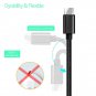 Type USB C Cable, 3Pack 3FT Nylon Braided Type Lightning Cable USB A to Black