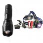 10000LM LED Zoom Flashlight Torch Lamp + LED Headlamp Headlight US