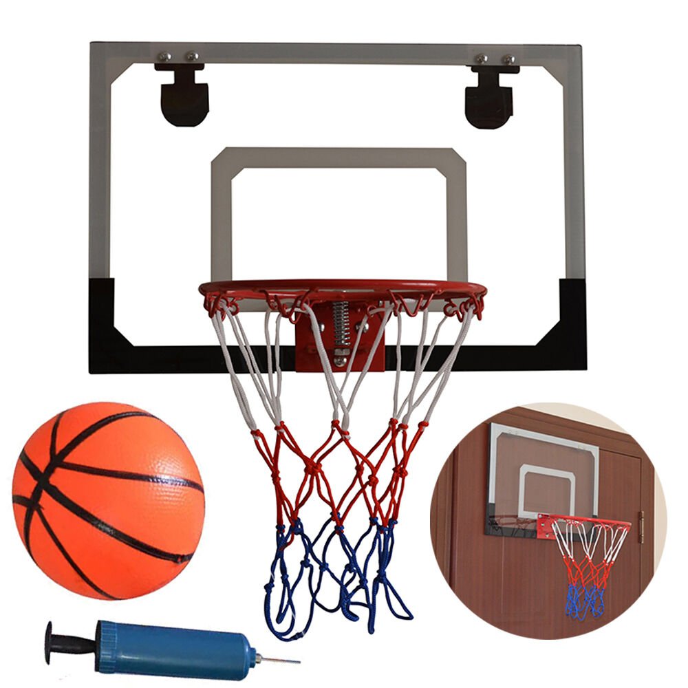 Mini Hoop Backboard Net Set with Basketball Indoor Outdoor Game Toy Kids Gift