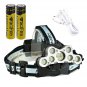 200000LM 9LED Headlamp USB Rechargeable 18650 Headlight Torch Lamp+Cable+Battery