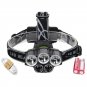 80000LM 5x LED Headlamp Headlight Rechargeable Light+USB Cable+18650 Battery