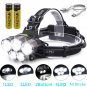 80000LM 5x LED Headlamp Headlight Rechargeable Light+USB Cable+18650 Battery