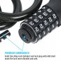 42"" Bicycle Lock Cable 5 Digital Heavy Duty Combination Chain Padlock Security