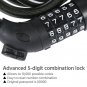 42"" Bicycle Lock Cable 5 Digital Heavy Duty Combination Chain Padlock Security