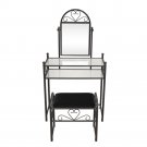 Vanity Table Dresser Vintage Mirror Heart Large Dressing Iron Make-up Black New