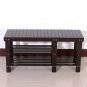 90cm Strip Type Bamboo Stool Shoe Rack with Boots Compartment
