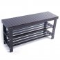 Modern Shoe Bench Entryway Storage Bamboo Coffee Shelf Rack Hallway Furniture