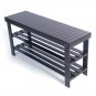 Modern Shoe Bench Entryway Storage Bamboo Coffee Shelf Rack Hallway Furniture