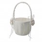 Elegant Wedding Ceremony Party Satin Flower Girl Basket Rose Ribbon