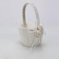 New Elegant Wedding Ceremony Party Satin Flower Girl Basket Rose Ribbon Ivory US