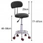 Rolling Spa Salon Stool with Back Rest Hydraulic Adjustable Height 5 Wheels