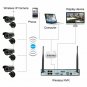 Wireless 8CH CCTV H.264 NVR 720P Outdoor WIFI IR-CUT Camera Home Security System